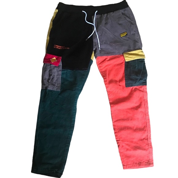 Other - Shein Stussy x Coursemys Color Block Cargo Courderoy Pants Jogger Mens Large
